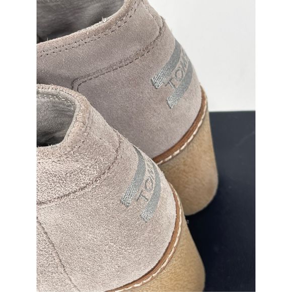 Tom's Wedge Boots Women's Size 9.5 Gray Suede Lace‎ Up Bootie Shoes - Picture 11 of 13